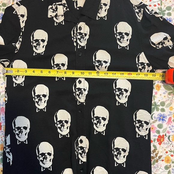 Saint Laurent Men Skulls button up long sleeve XS Rare